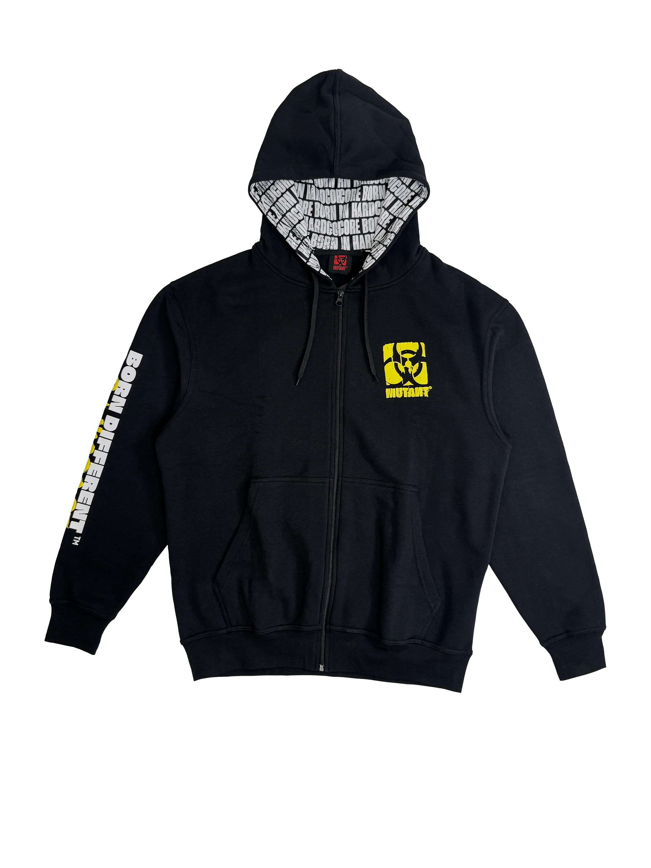 MUTANT® BORN HARDCORE SKULL ZIP-UP GYM HOODIE 4XL