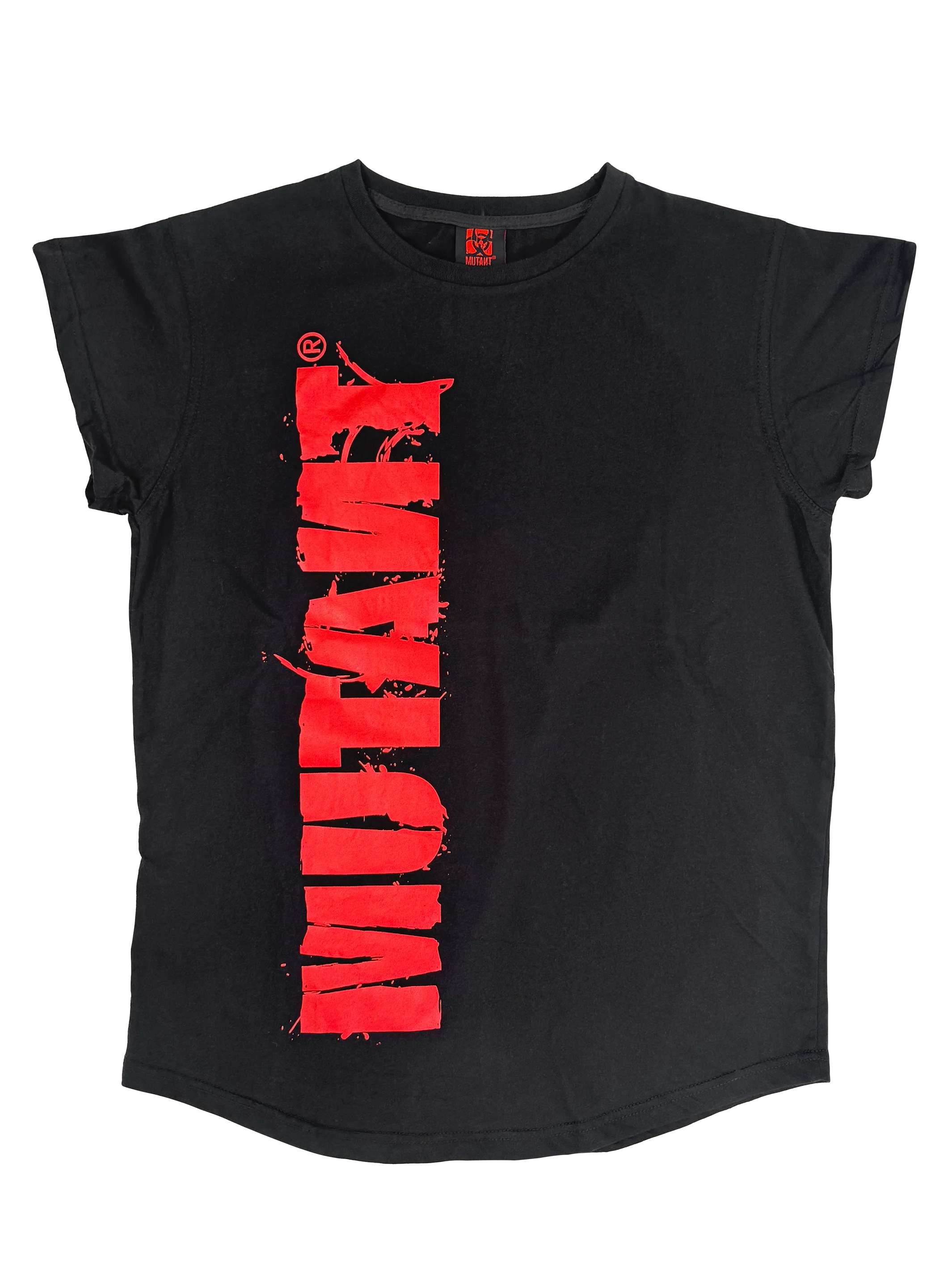 MUTANT® BORN HARDCORE WOMEN’S HARDLINE CAP SLEEVE GYM SHIRT (BLACK & RED)