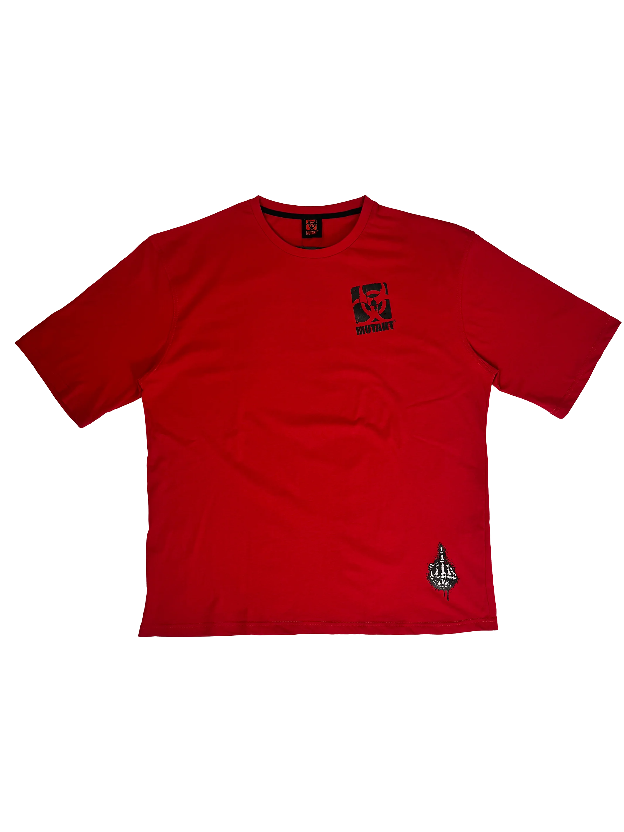 MUTANT® BORN HARDCORE BOLD OVERSIZED GYM T-SHIRT (RED)