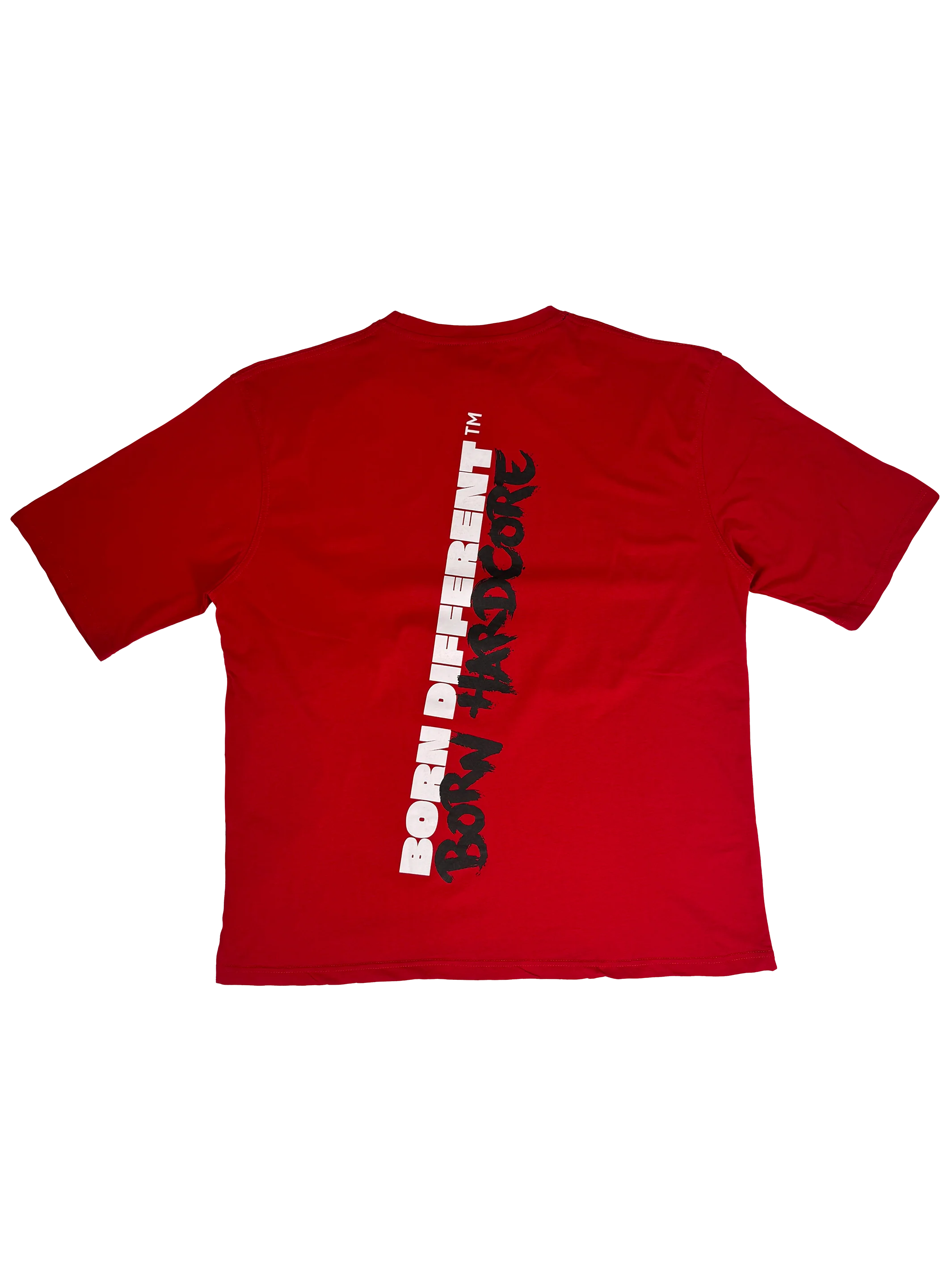 MUTANT® BORN HARDCORE BOLD OVERSIZED GYM T-SHIRT (RED) - Image 2